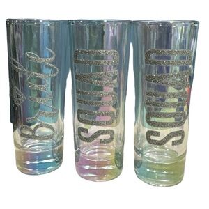 Bachelorette shot glasses set NEW‎ sparkle hologram glass set of 3 party time